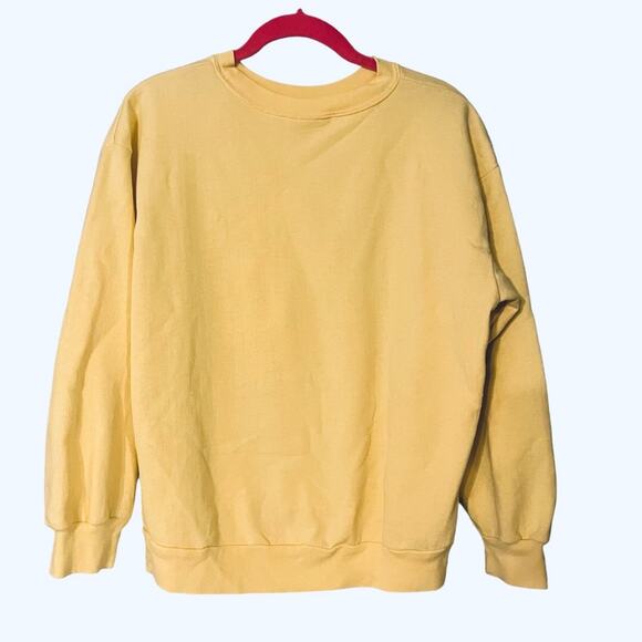 Vtg Pastel Yellow Kitty Cat Tree Granny Core Coastal Grandma Sweatshirt L - Picture 2 of 4